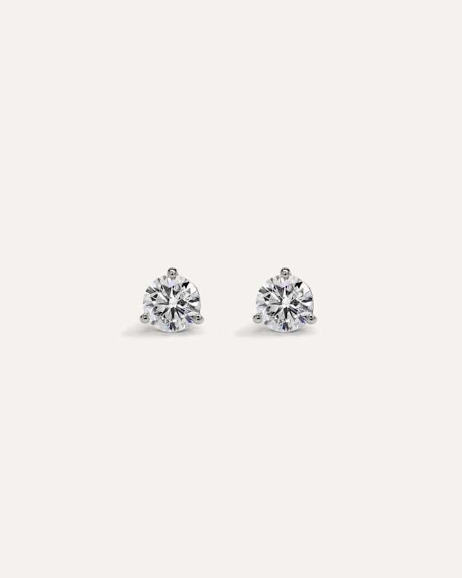White Gold 14K Gold Lab Grown Diamond Martini Studs - 1ctw