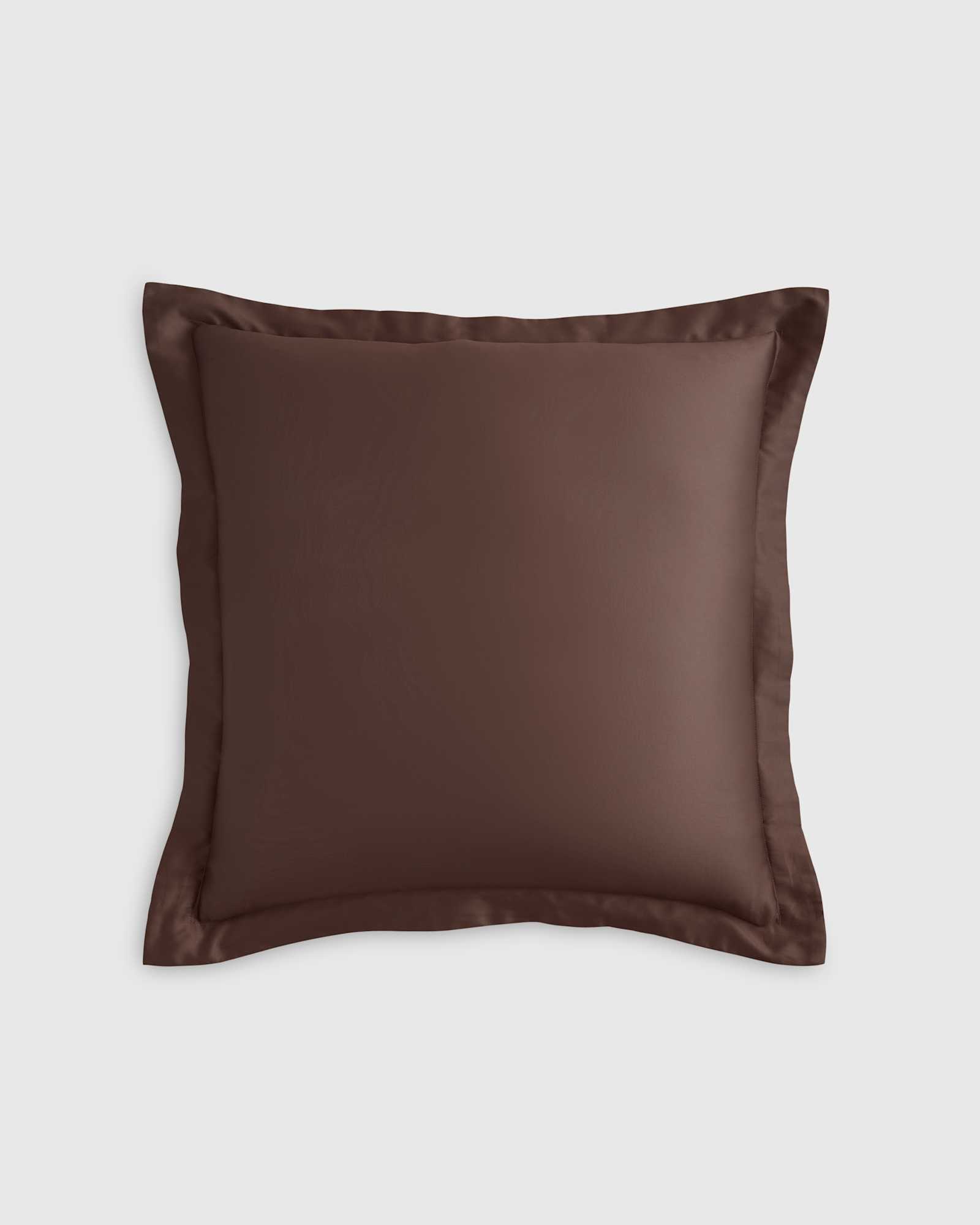 Espresso Taie européenne Signature en satin de coton Giza