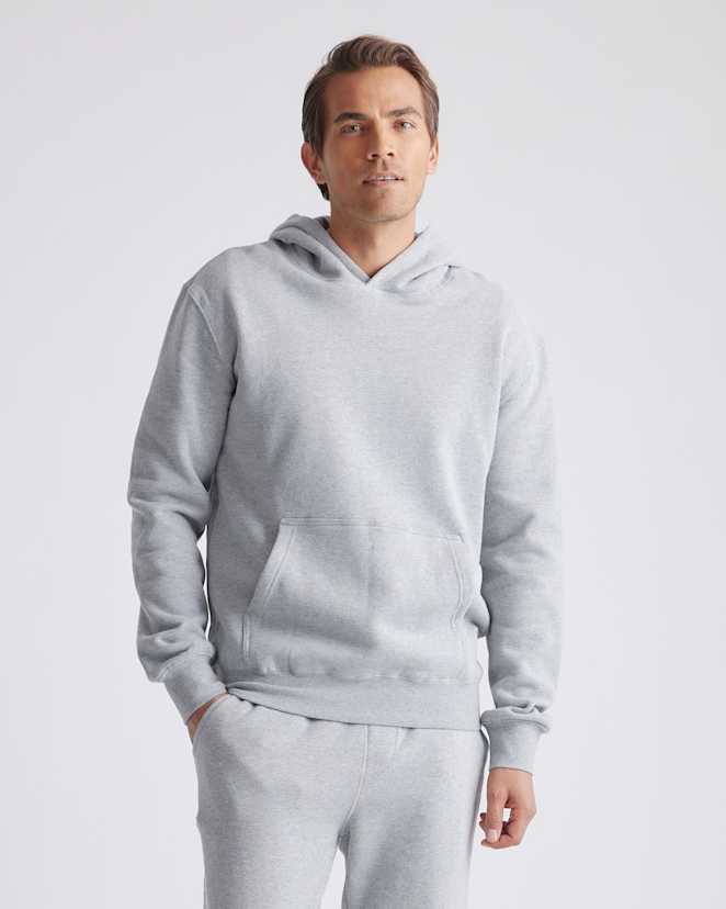 Heather Grey Organic Heavyweight Fleece Hoodie
