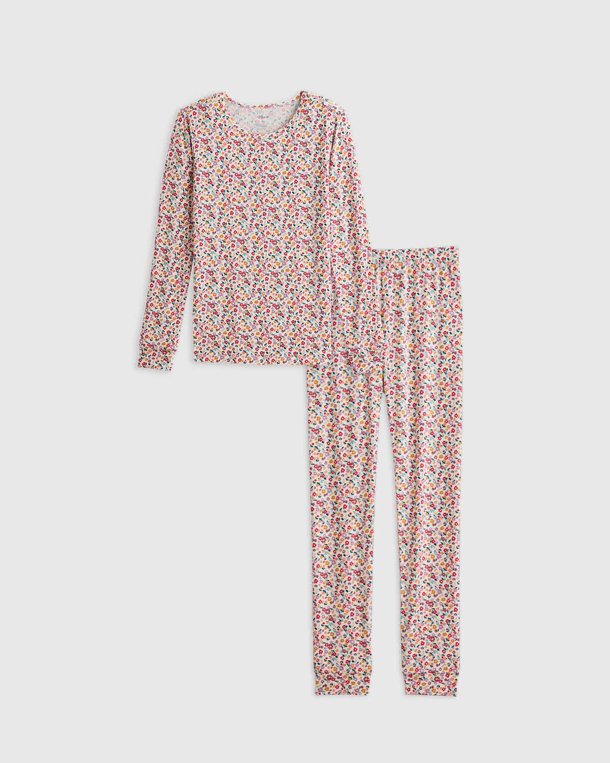 U-823-DFLRL-139 EDITED ditsy-floral Bamboo Long Sleeve and Pant Pajama Set