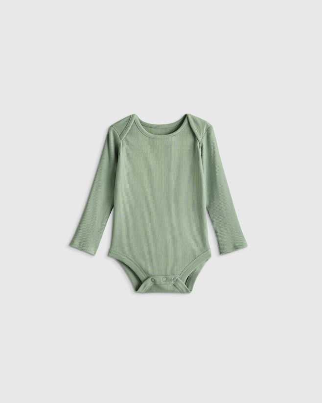 Sage Green Softest Rib Long Sleeve Bodysuit