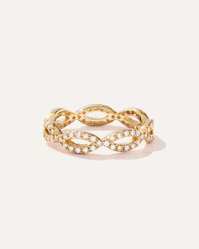Yellow Gold 14K Gold Diamond Infinity Band