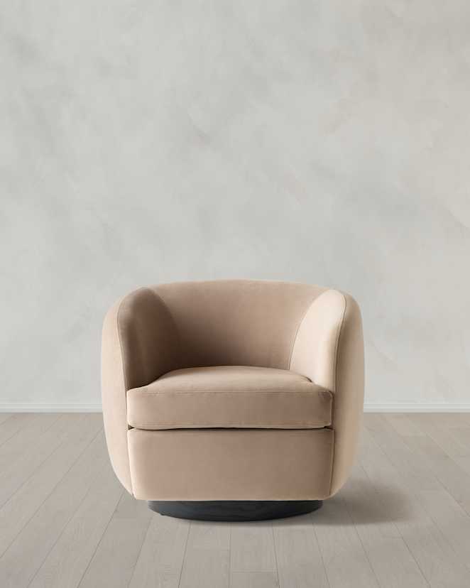 Performance Velvet Taupe Performance Velvet Swivel Chair