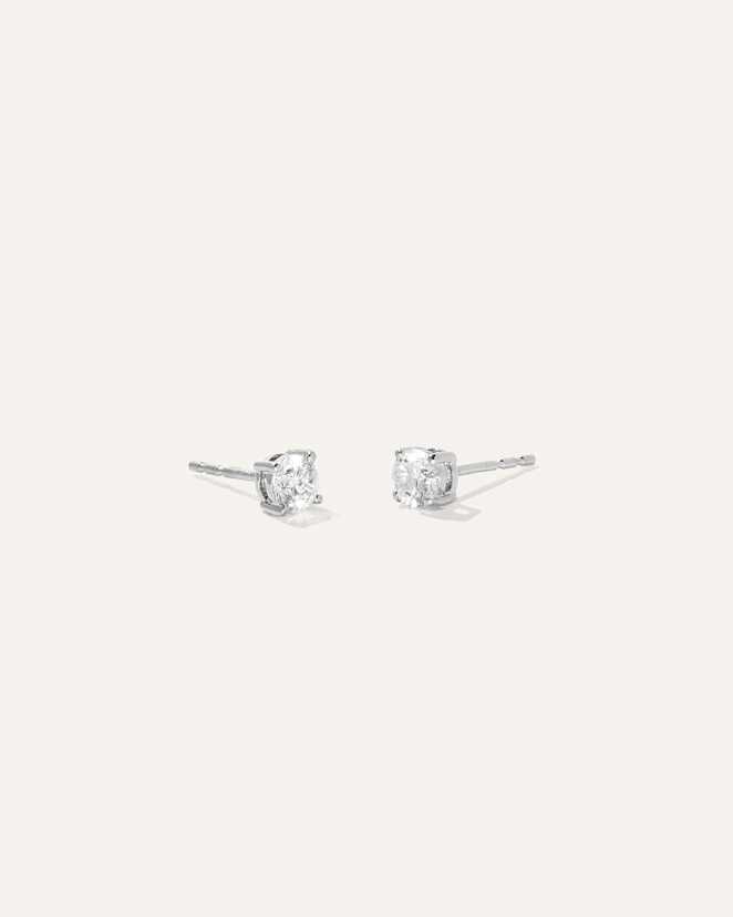 White Gold 14k Gold Natural Diamond Solitaire Studs