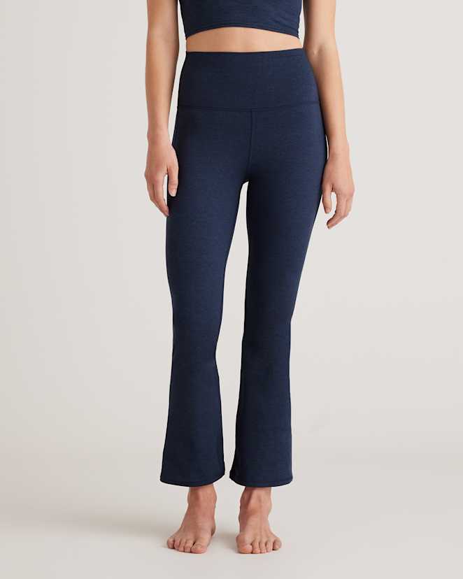 Heather Navy Ultra-Soft Cropped Bootcut Pants