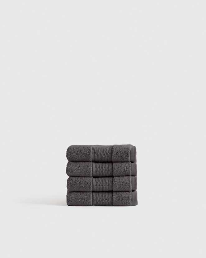 Charcoal Classic Organic Turkish Cotton Washcloth (Set of 4)