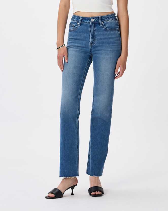 Twilight Blue Fray Bella Stretch Straight Jeans