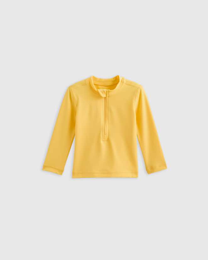 Yellow Long Sleeve Zip-Up Rash Guard