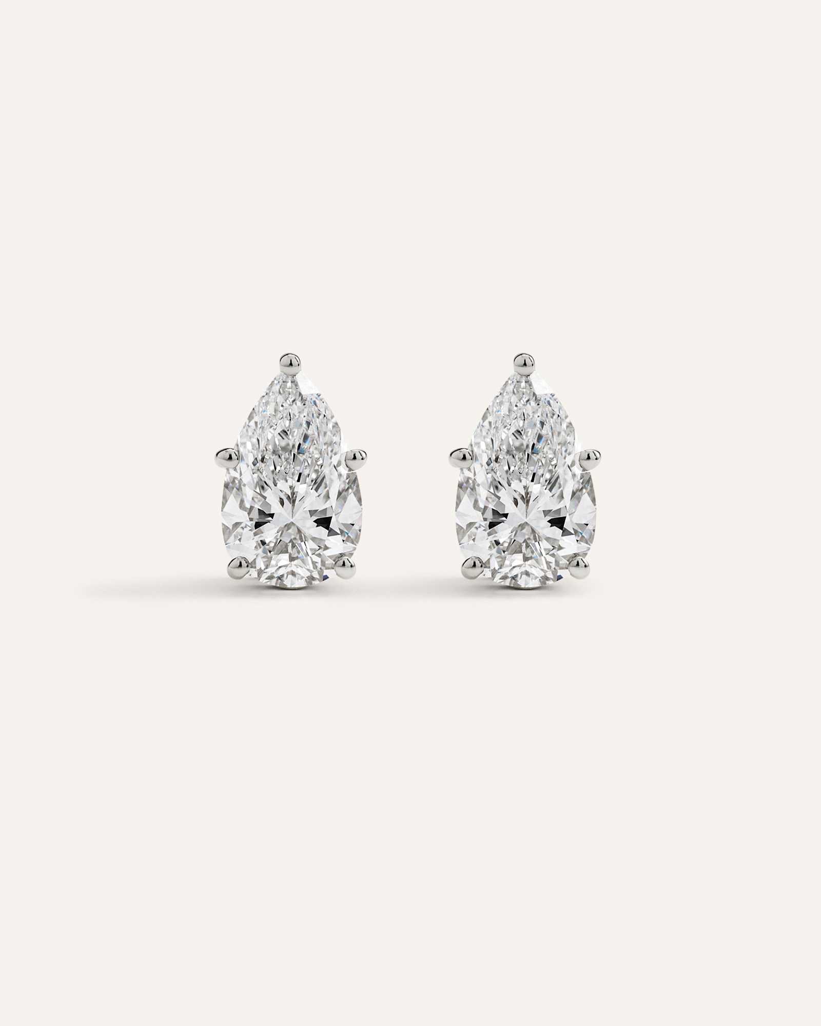 White Gold 14K Gold Lab Grown Diamond Statement Pear Studs - 8ctw