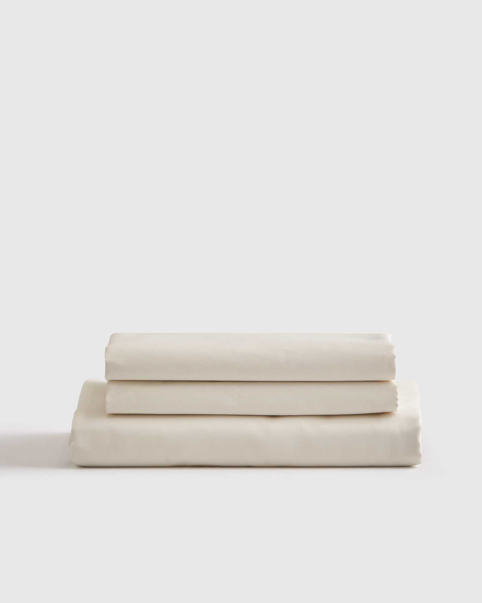 Sateen Ivory fitted Sheet Set