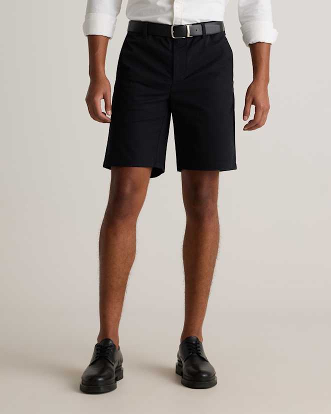 Black Organic Cotton Classic Stretch Chino Shorts - 9"