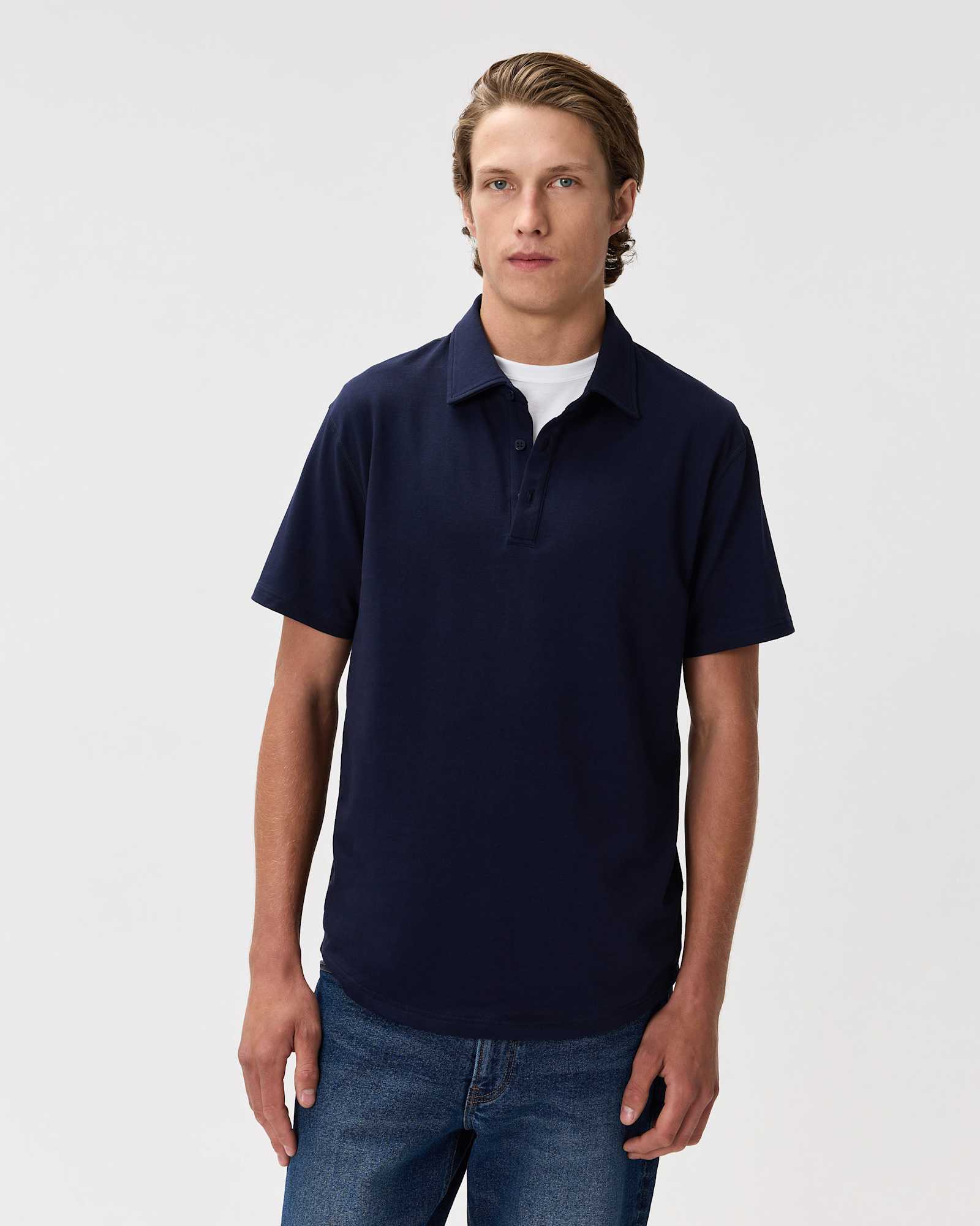 Deep Navy Flex Curve Polo