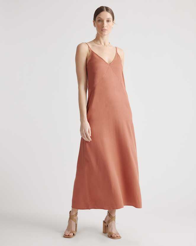 Terracotta Vintage Wash Tencel Maxi Slip Dress