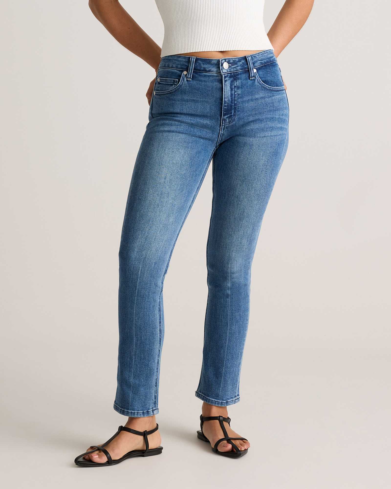 seaside-blue Luna Stretch Slim Straight Jeans