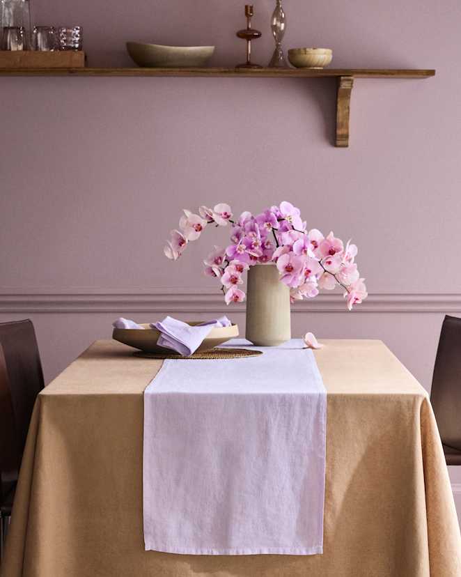 Orchid European Linen Table Runner