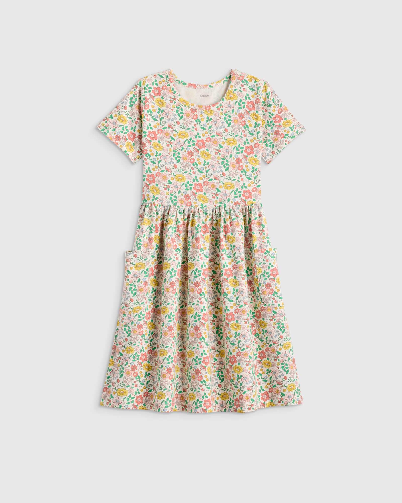 cloud-rainbow-stripe Organic Cotton Fit and Flare Pocket Dress
