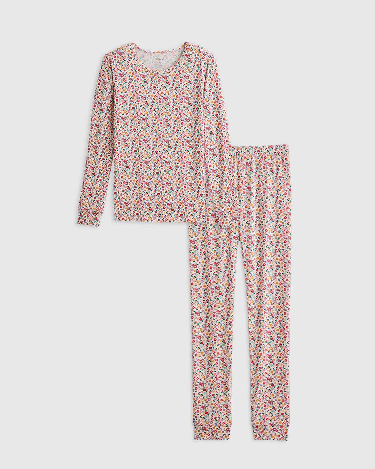 U-826-DFLRL-139 EDITED ditsy-floral Bamboo Long Sleeve and Pant Pajama Set