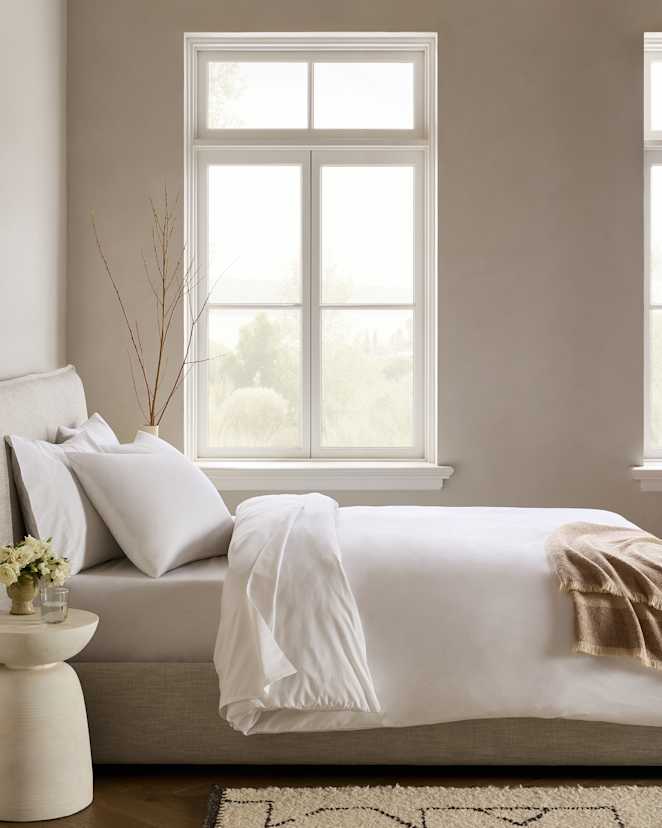 White Housse de couette en percale biologique classique
