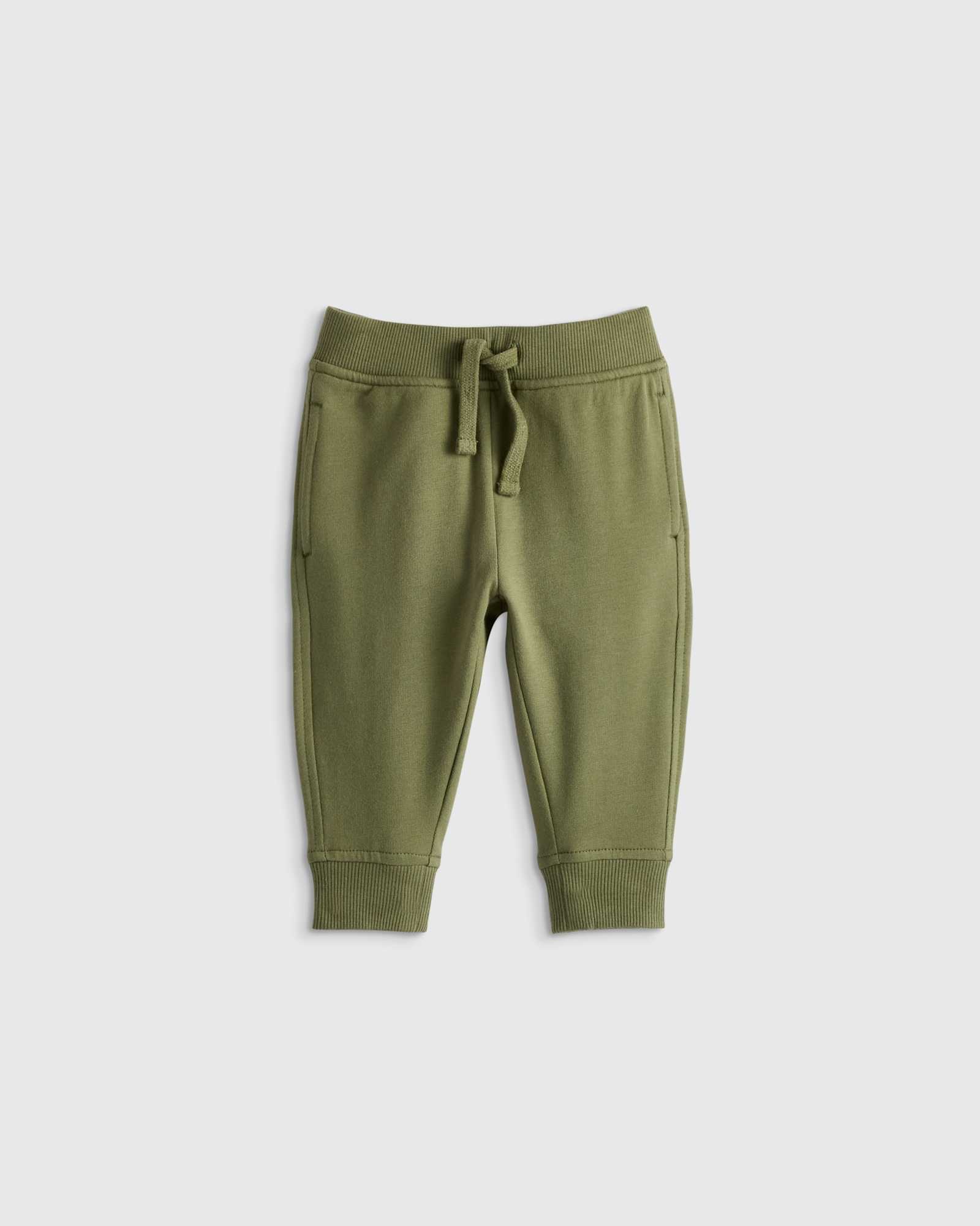 olive-green Organic Cotton French Terry Joggers