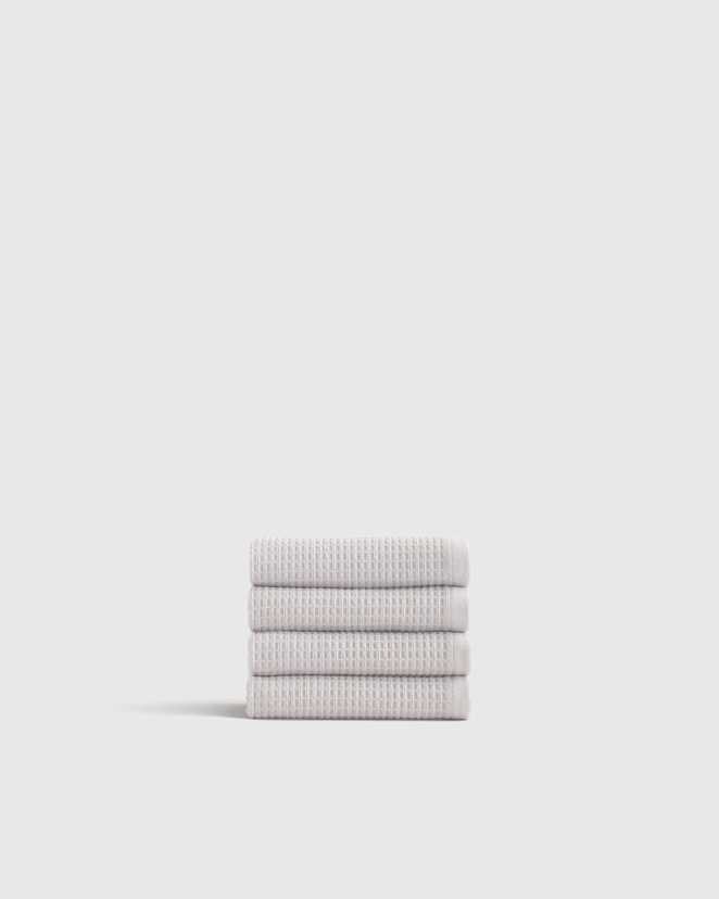 Silver Turkish Waffle Terry Washcloth (Set of 4)