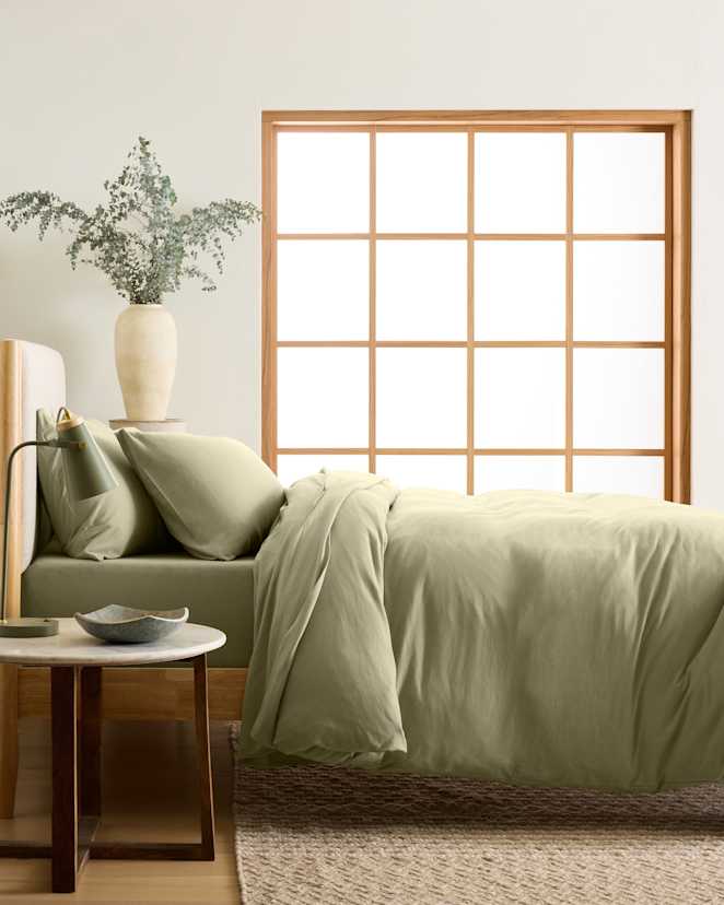 Moss Organic Jersey Duvet Cover