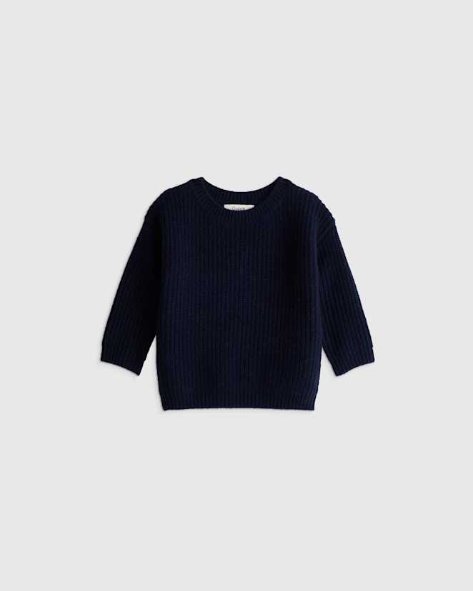 True Navy Washable Cashmere Fisherman Tunic Sweater