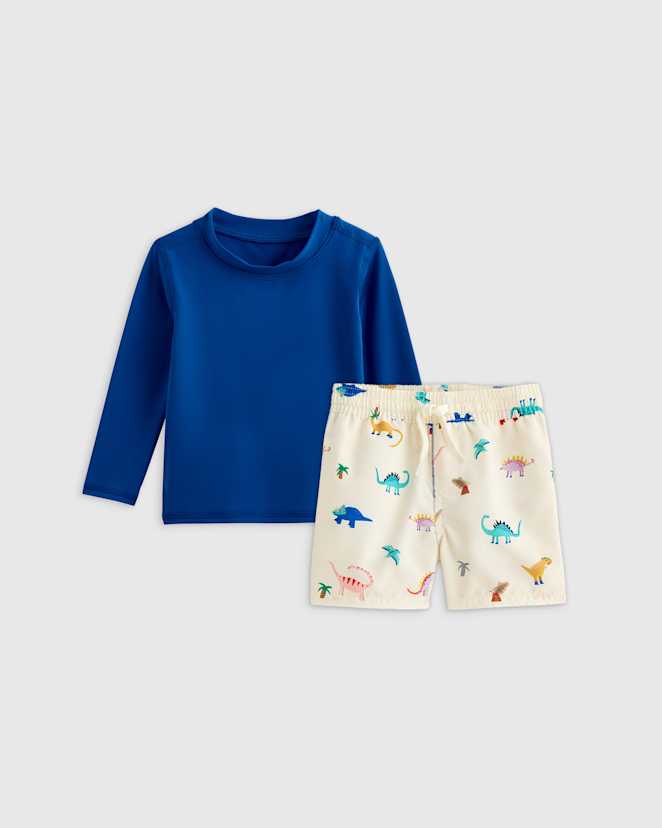 Dinosaurs Swim Trunk and Rash Guard Set