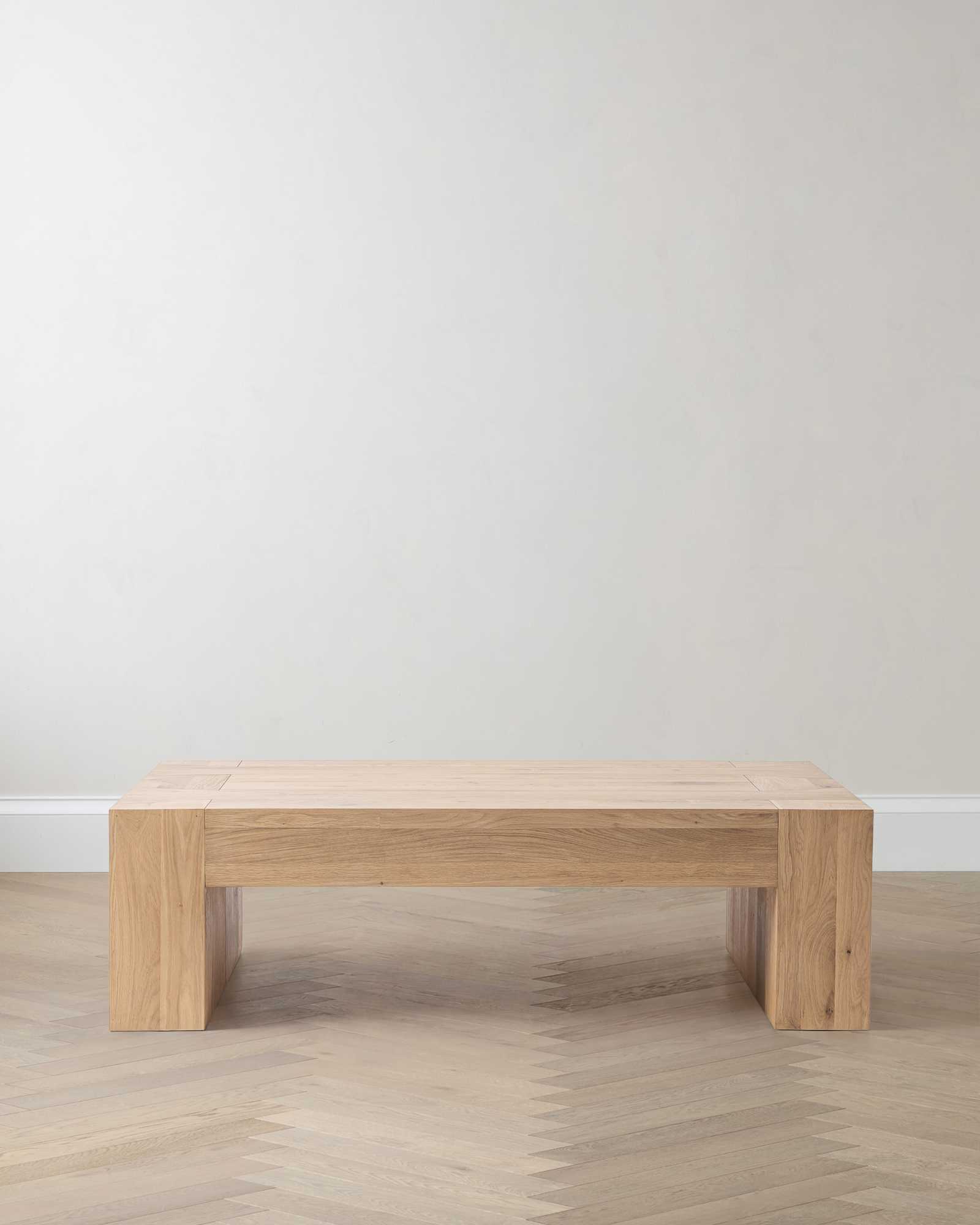 Weathered Oak Reclaimed Oak Waterfall Coffee Table