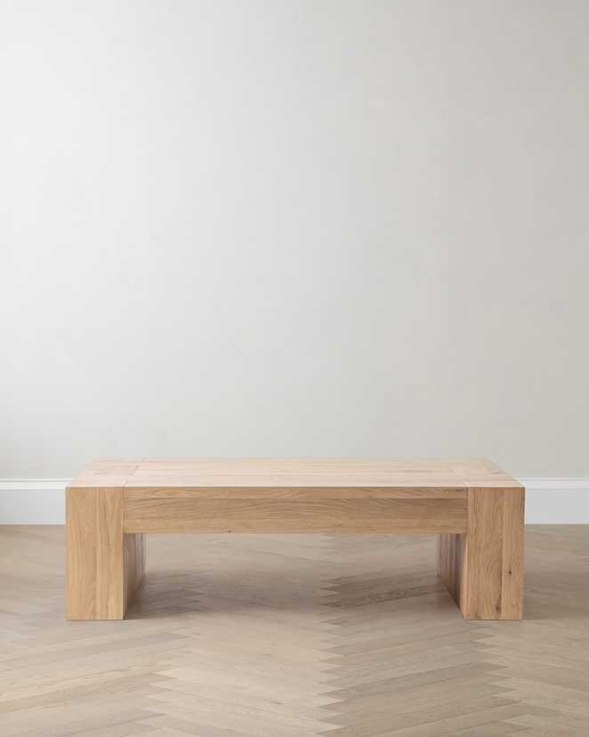 Weathered Oak Reclaimed Oak Waterfall Coffee Table