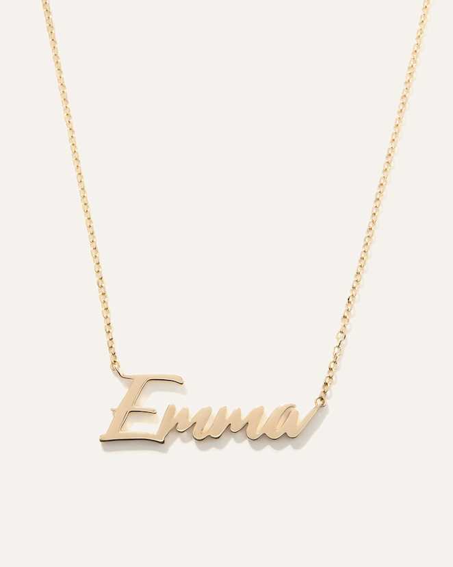 Yellow Gold 14K Gold Script Name Necklace