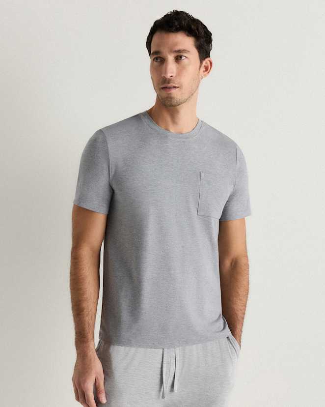 Heather Grey T-shirt décontracté en jersey de bambou