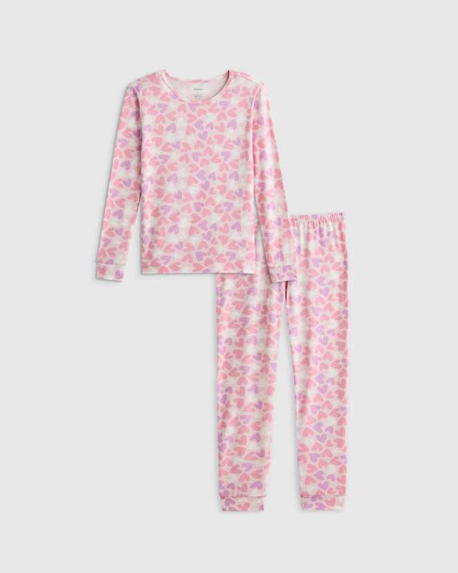 Lavender Hearts Bamboo Long Sleeve and Pant Pajama Set
