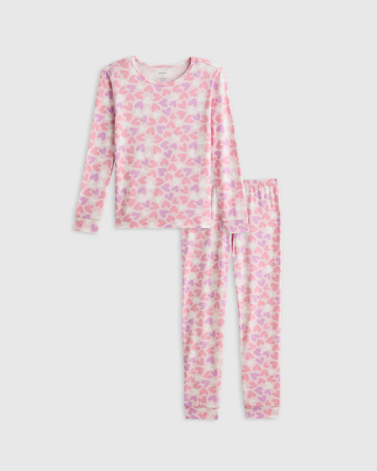 lavender-hearts Bamboo Long Sleeve and Pant Pajama Set