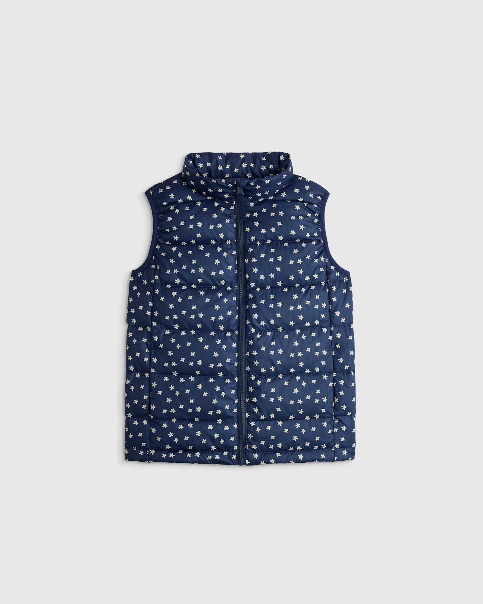 navy-mini-floral Lightweight Down Puffer Vest