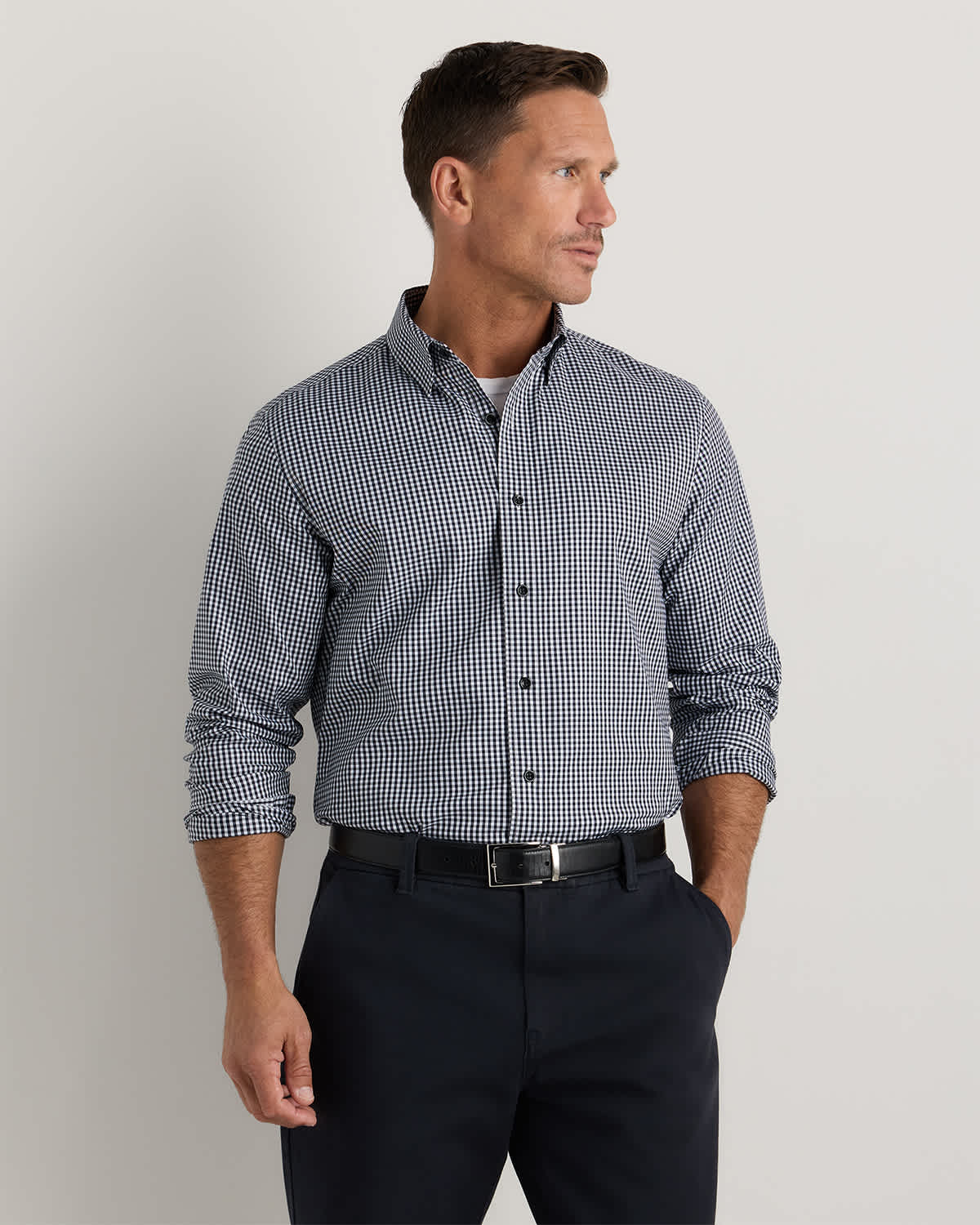 Blue Gingham Chemise en coton Supima et Tencel