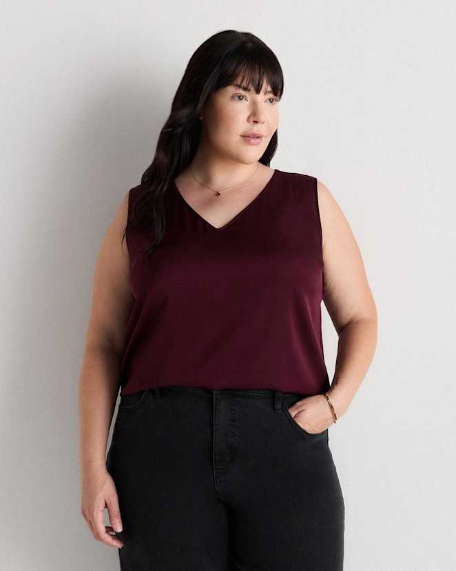 Wine Tasting Red Washable Stretch Silk Tank