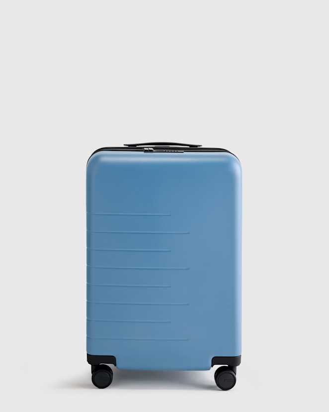 Blue Expandable Carry-On Suitcase