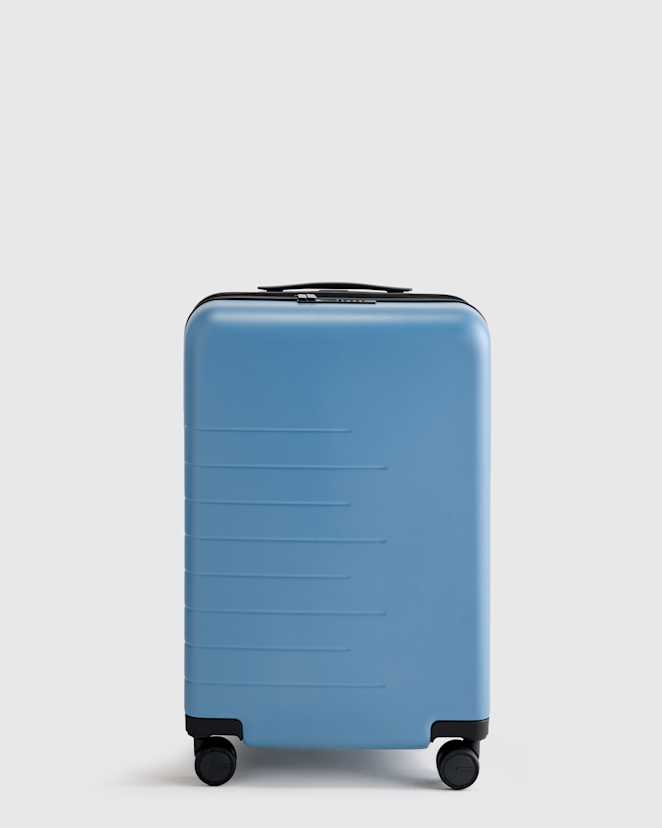 Blue Expandable Carry-On Suitcase