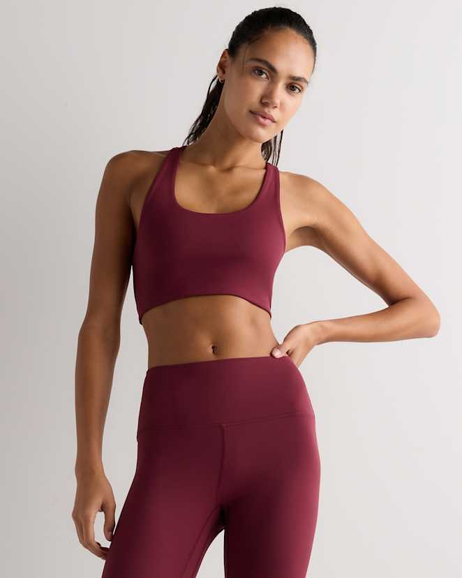 Burgundy Red Ultra-Form Scoop Neck Longline Bra