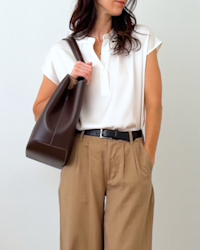 Washable Stretch Silk Dolman Sleeve Blouse Ivory Jamie-Lee Burns 4x5 Thumbnail