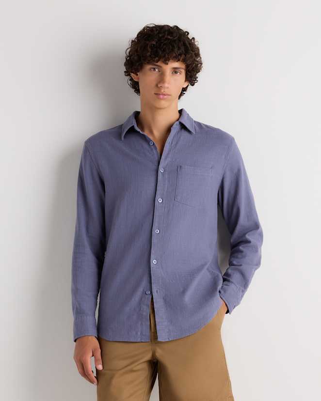 Faded Indigo Organic Cotton Stretch Selvage Shirt