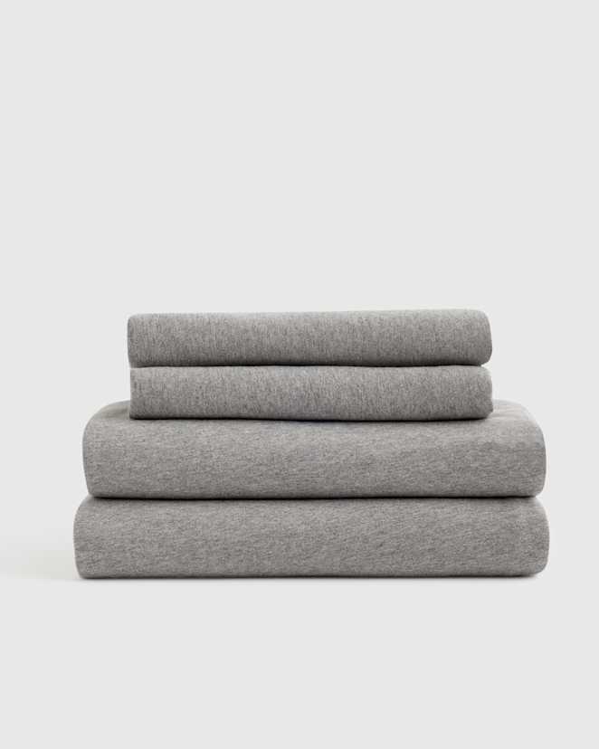 Heather Grey Organic Jersey Sheet Set