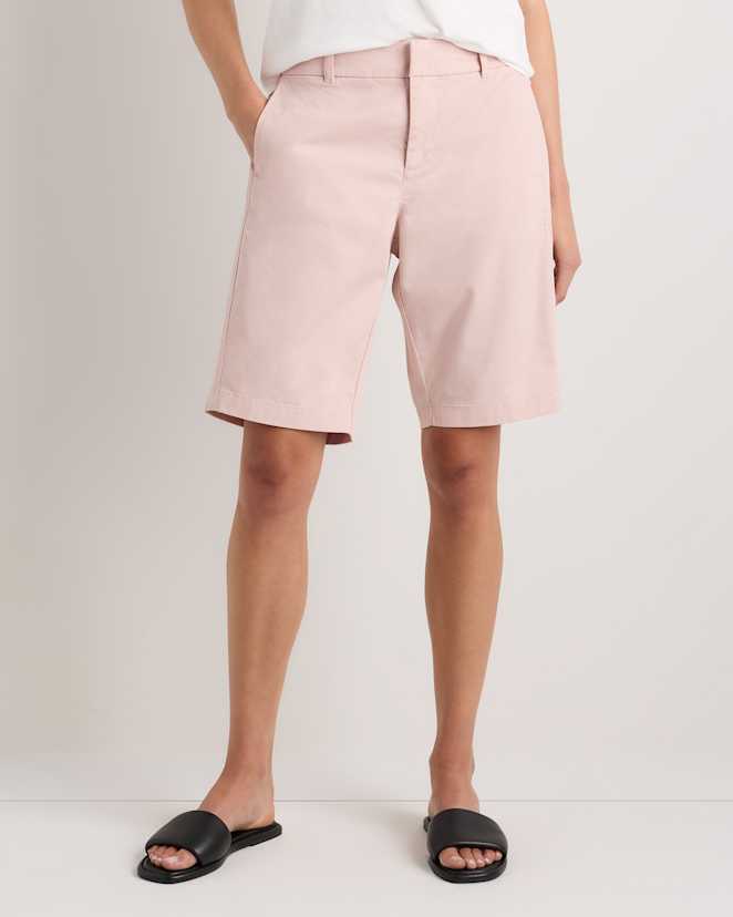 Shell Pink Organic Stretch Cotton Chino Bermuda Shorts