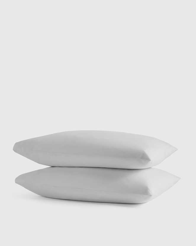 Light Grey Organic Crisp Percale Pillowcase Set
