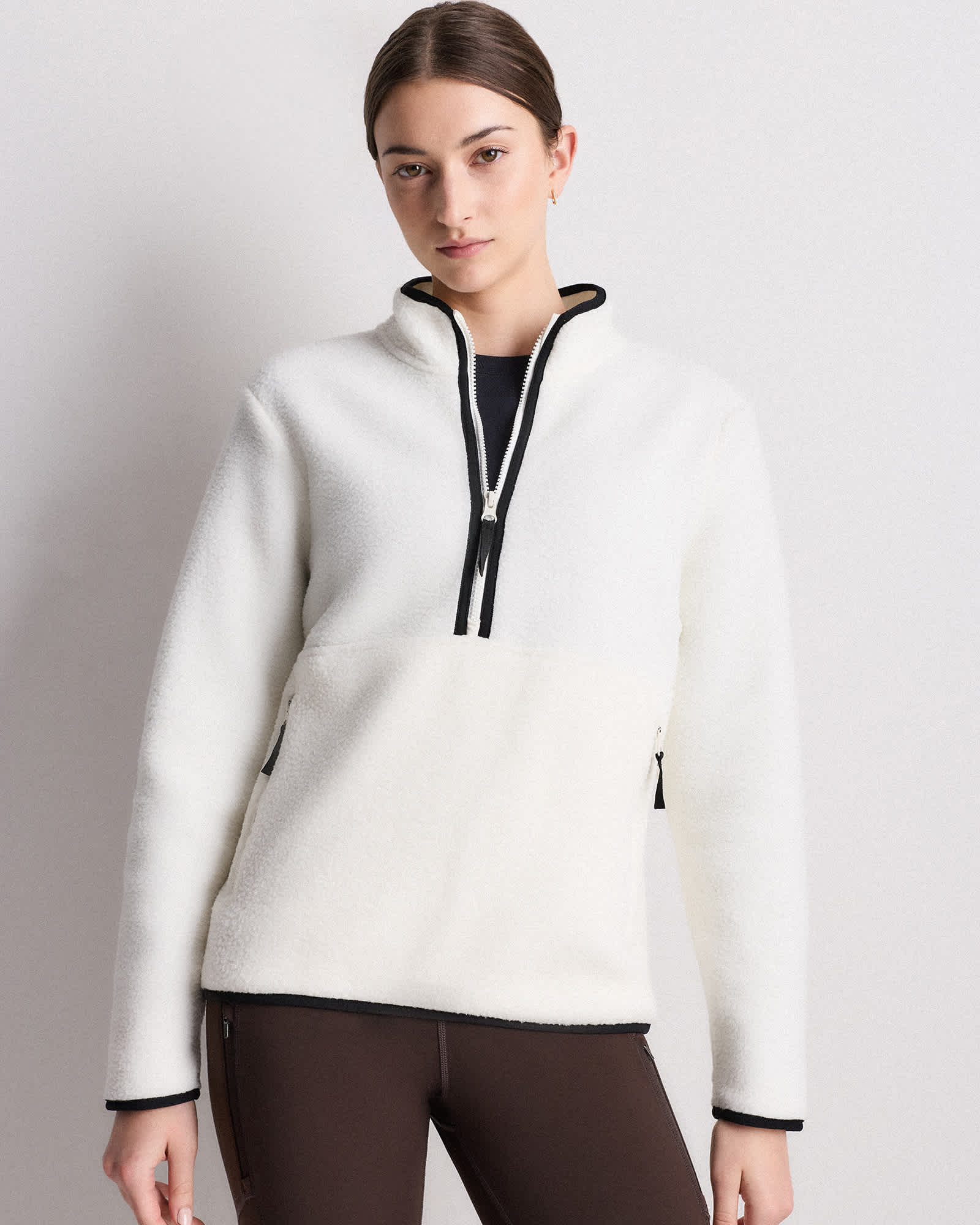 Frost/Black Blouson en sherpa à demi-glissière
