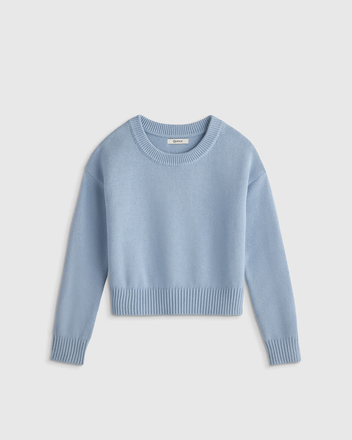 sky-blue 100% Organic Cotton Crewneck Sweater