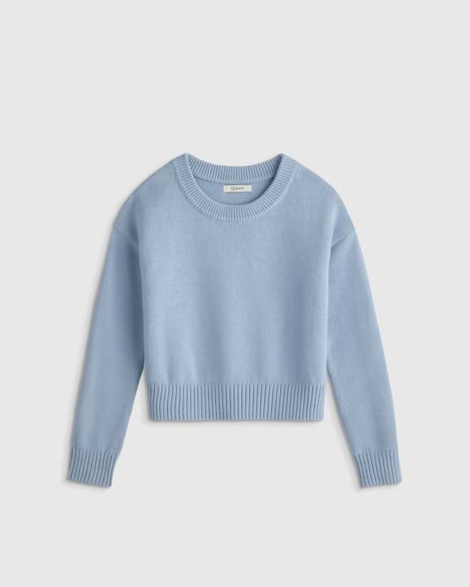 Sky Blue 100% Organic Cotton Crewneck Sweater