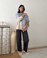 Featherweight Cashmere Silk Frayed Edge Scarf Jamie-Lee Burns Multi 4x5 Thumbnail v3