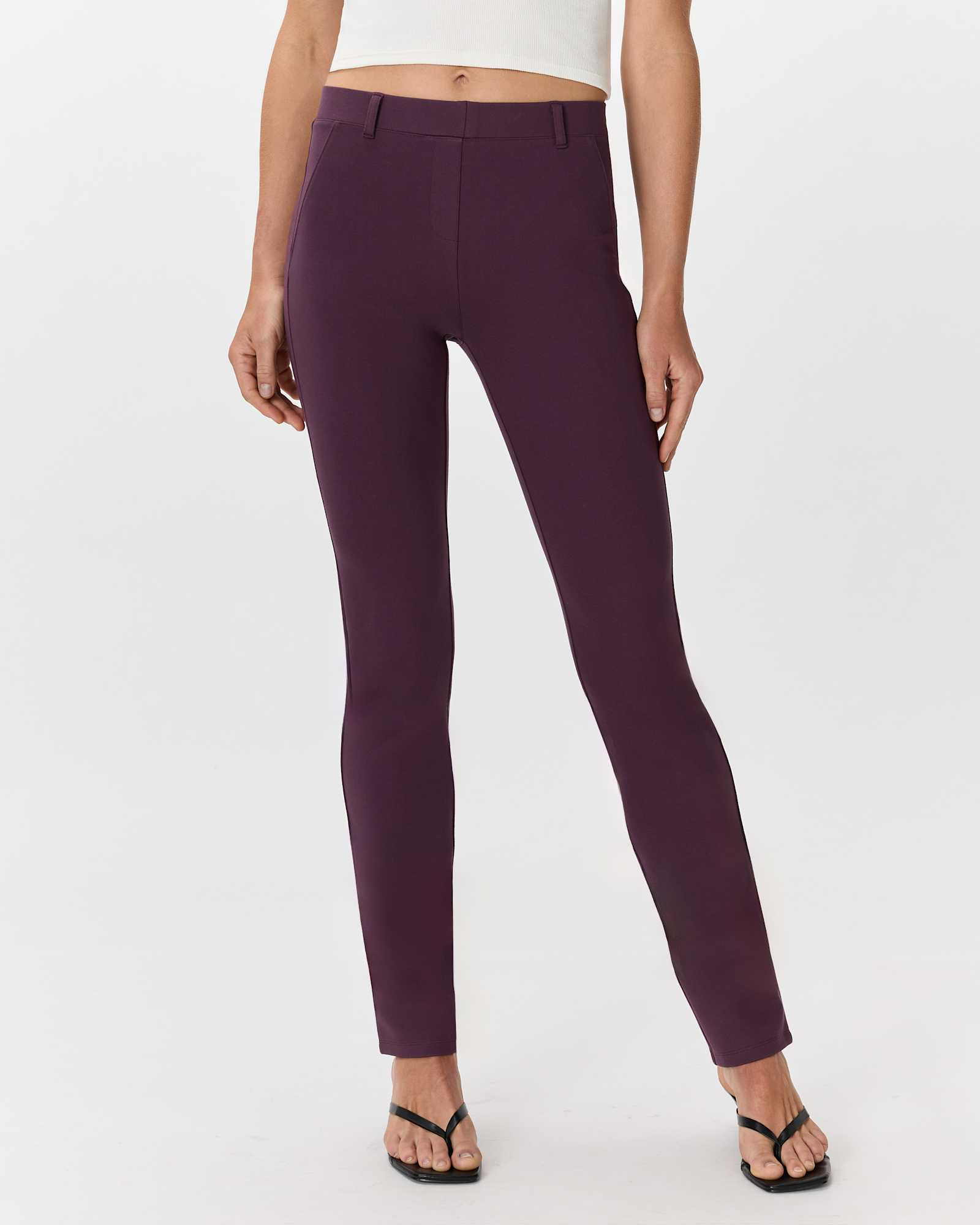 dark-orchid-purple Ultra-Stretch Ponte Straight Leg Pants