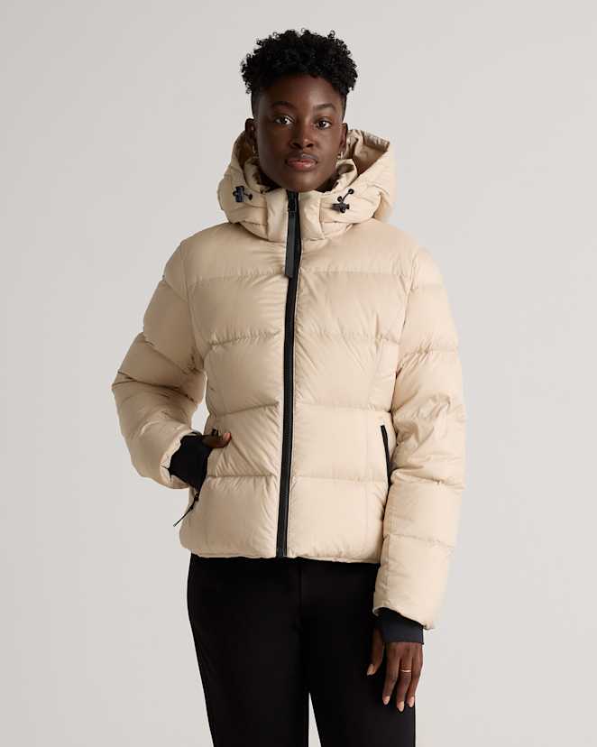 Oatmilk Responsible Down Cinch Waist Puffer Jacket
